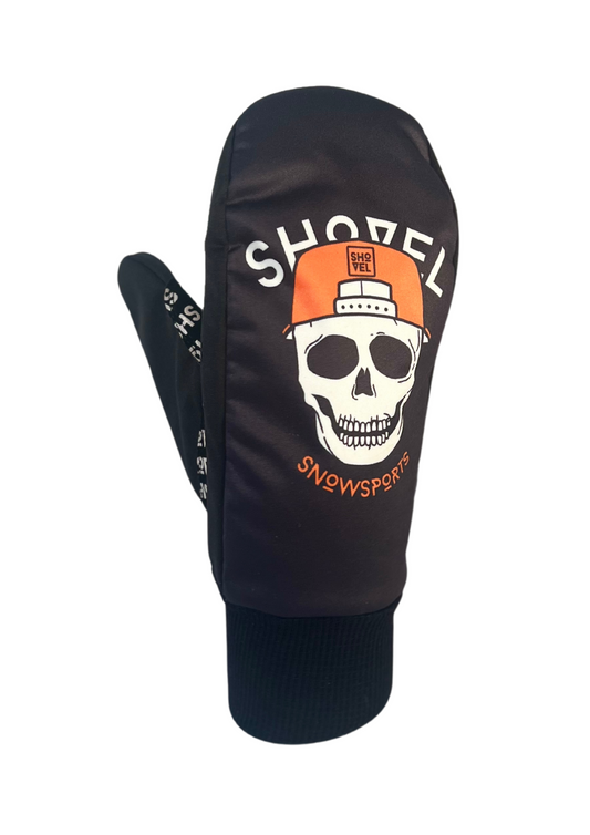 Premium waterproof and breathable ski and snowboard mitts by Shovel Snowsports, available in youth and adult sizes. Perfect for skiers, snowboarders, and outdoor enthusiasts
