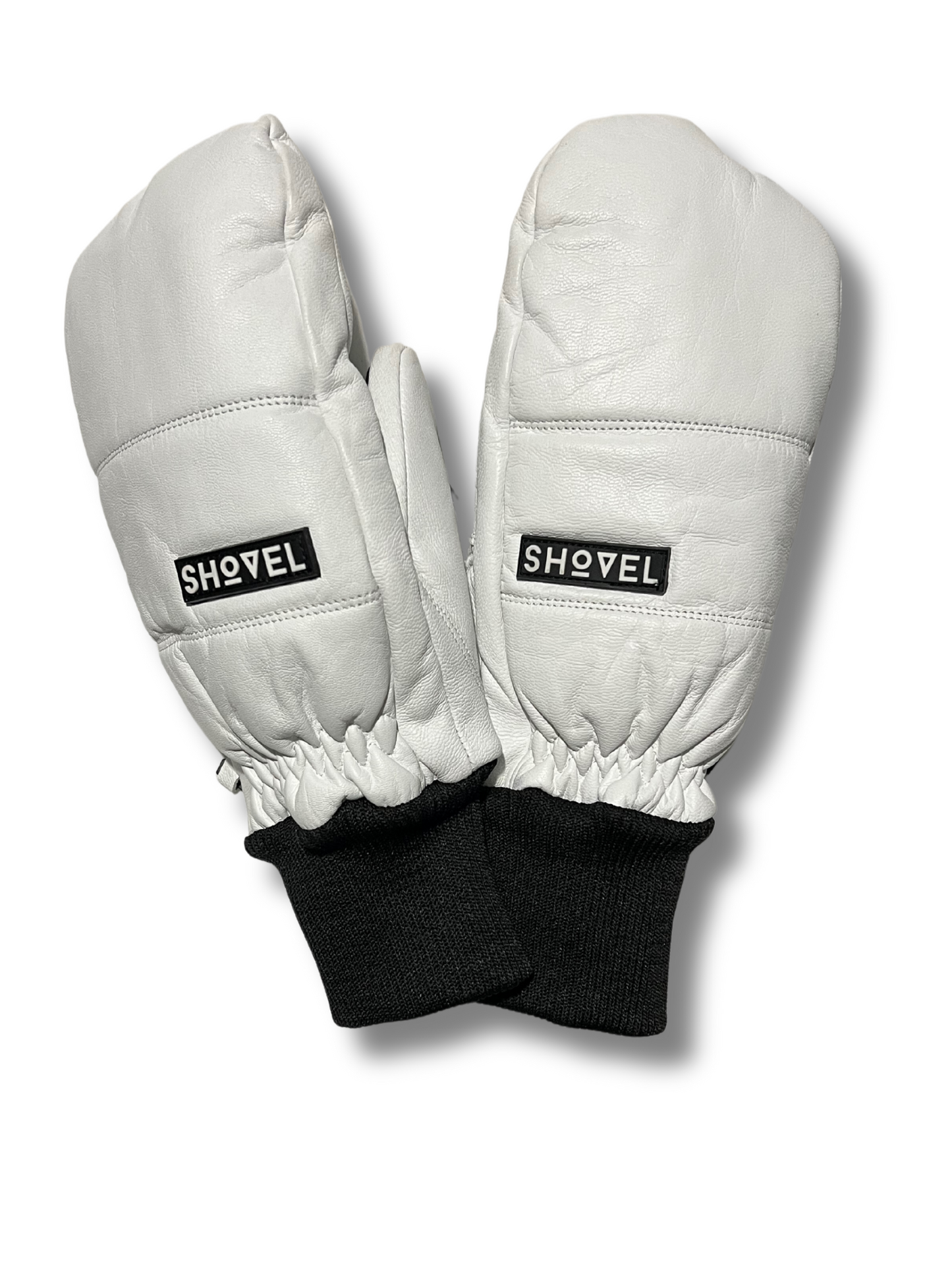 New Improved White Leather Mitts