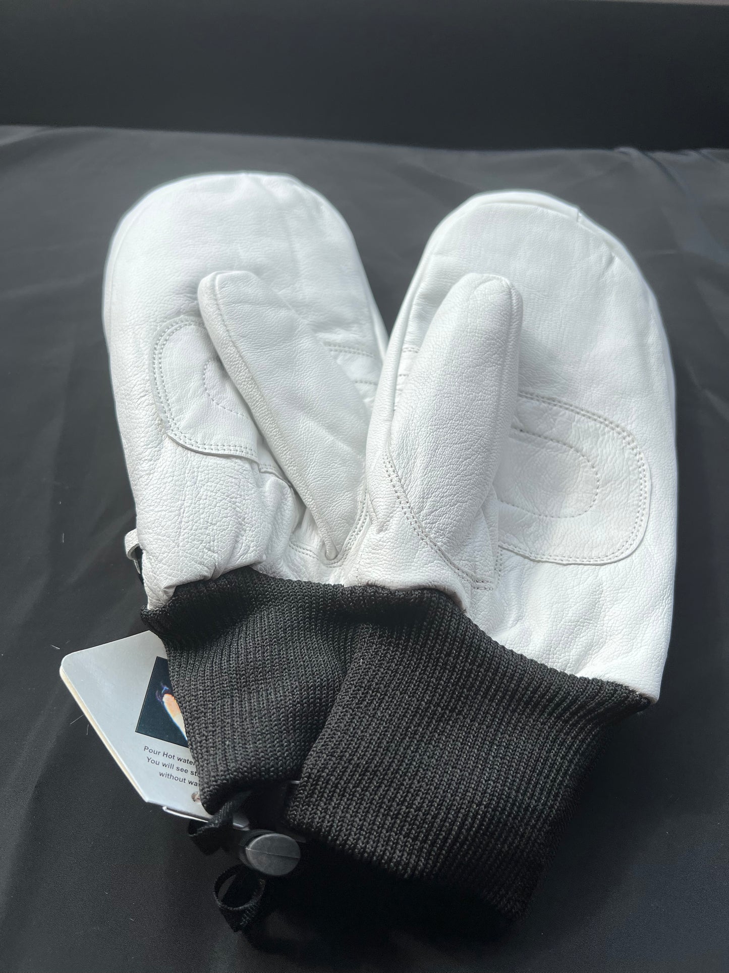 White leather mitts