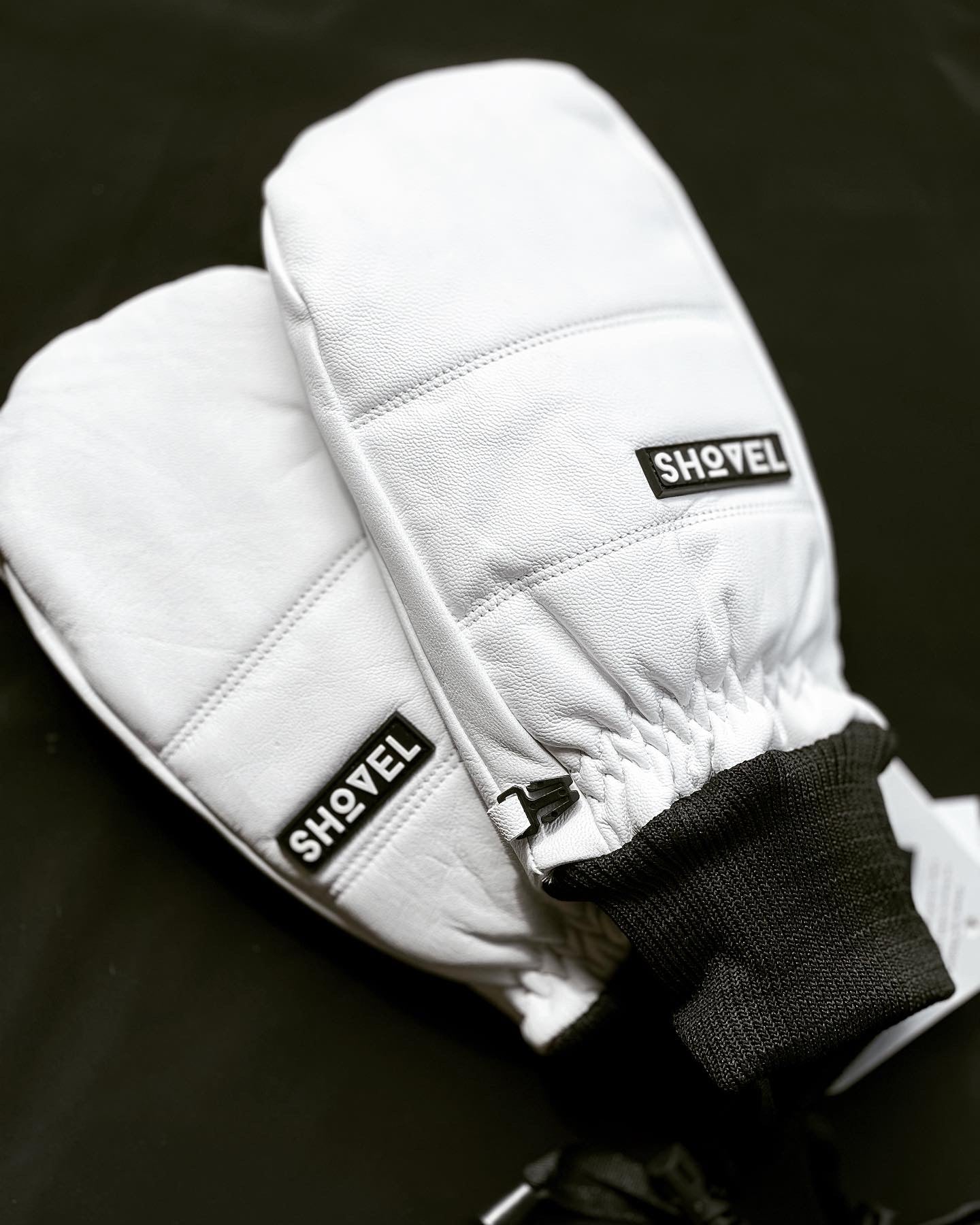New Improved White Leather Mitts