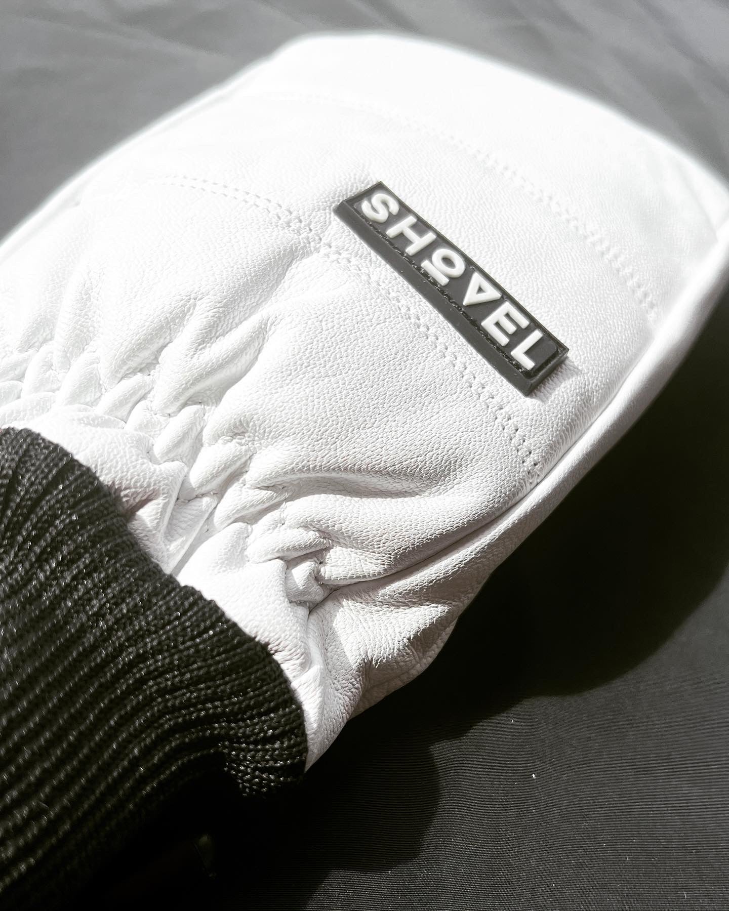New Improved White Leather Mitts