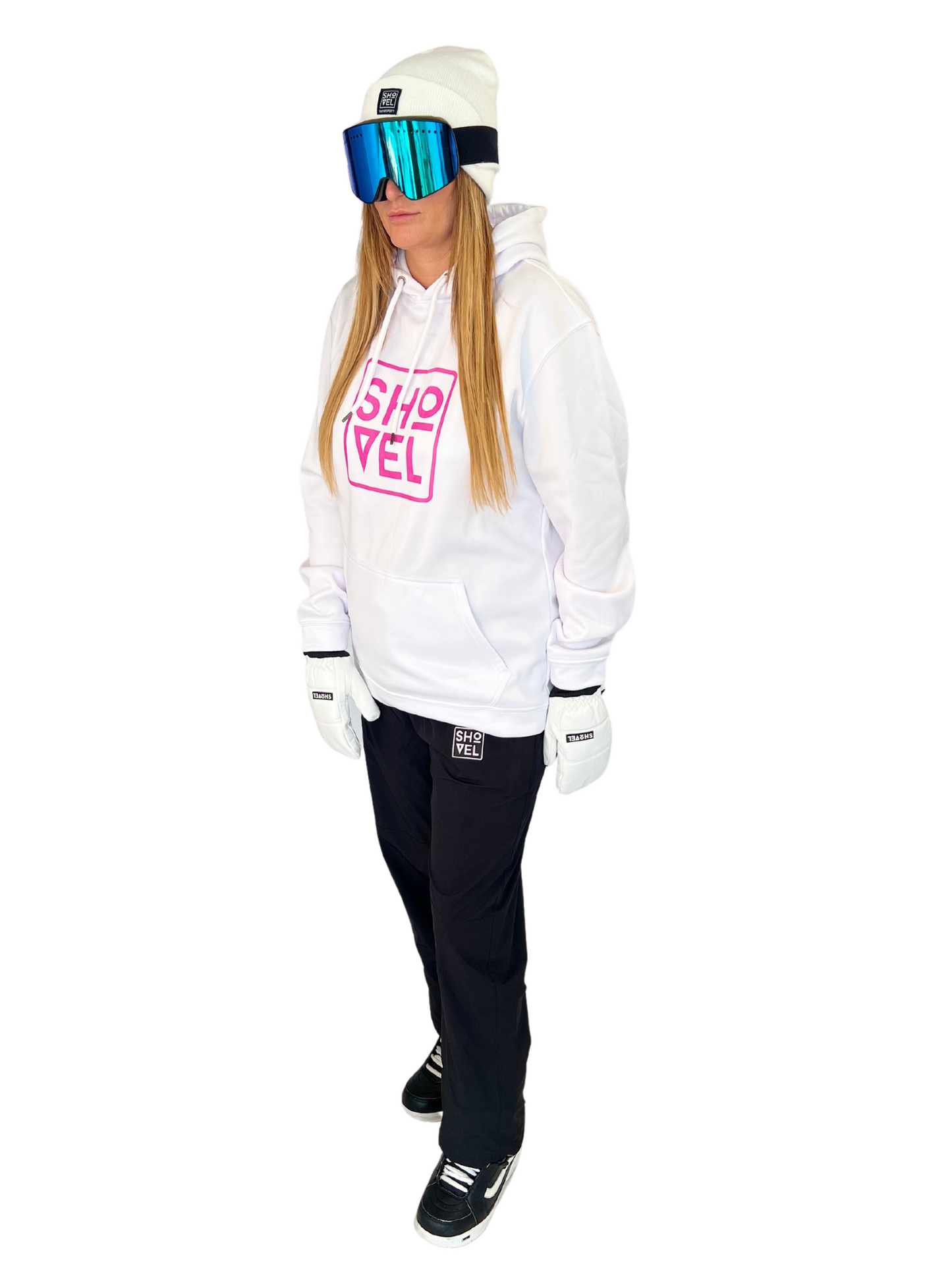 White and pink riding Hoodie
