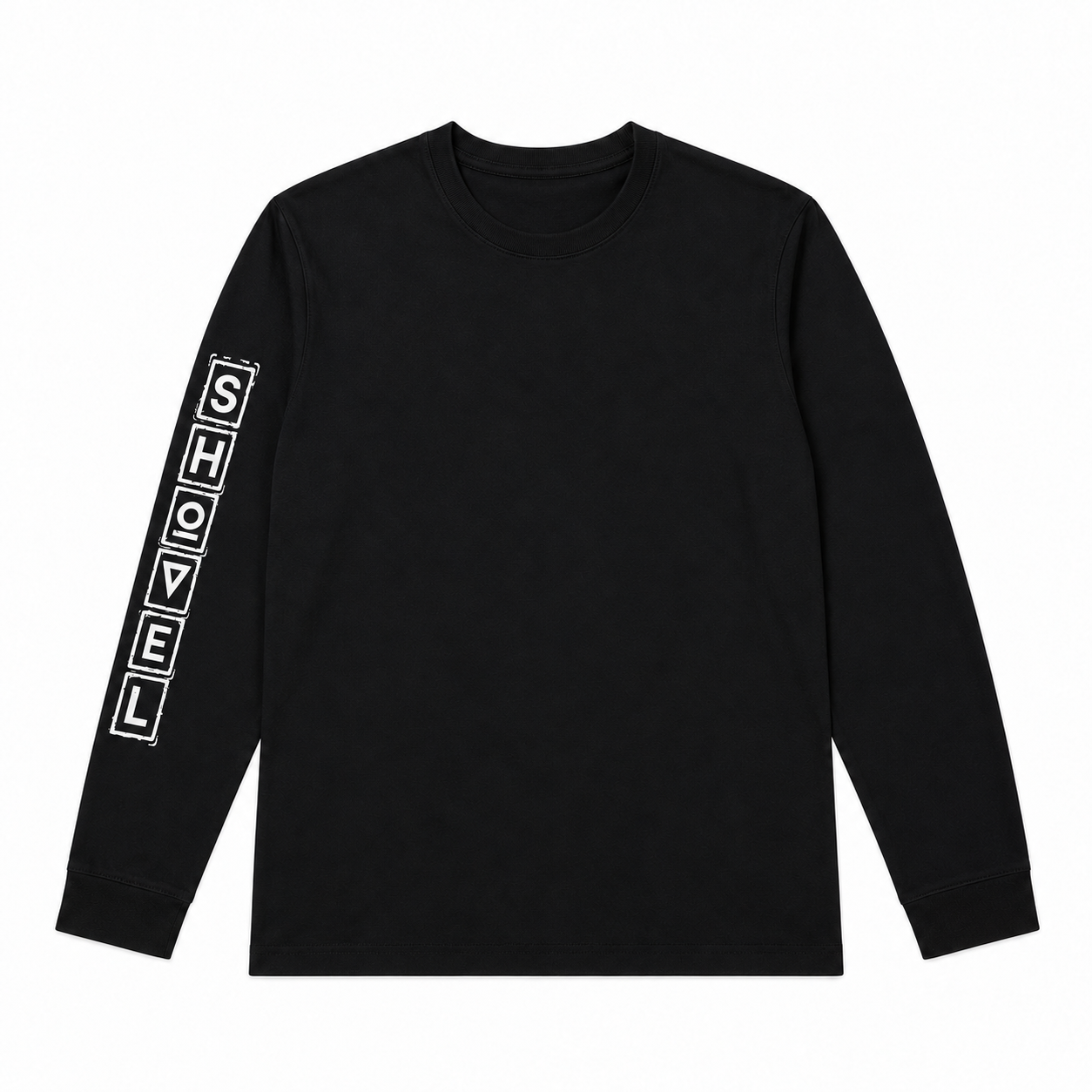 Black Shovel Skeleton Handle long-sleeve quick-dry top – front view